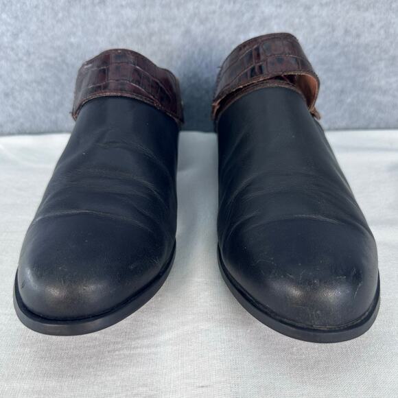Ariat Womens sz 9.5 Black & Brown Clogs Western Classic Slip-On Low Heel Comfort - Picture 3 of 15